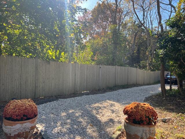 view of yard featuring fence