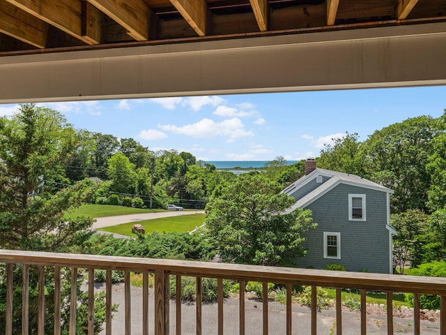 50 View Crest Dr, Falmouth, MA 02540 - balcony featuring view of wooded area