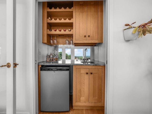 50 View Crest Dr, Falmouth, MA 02540 - indoor wet bar featuring dishwashing machine and wood finished floors
