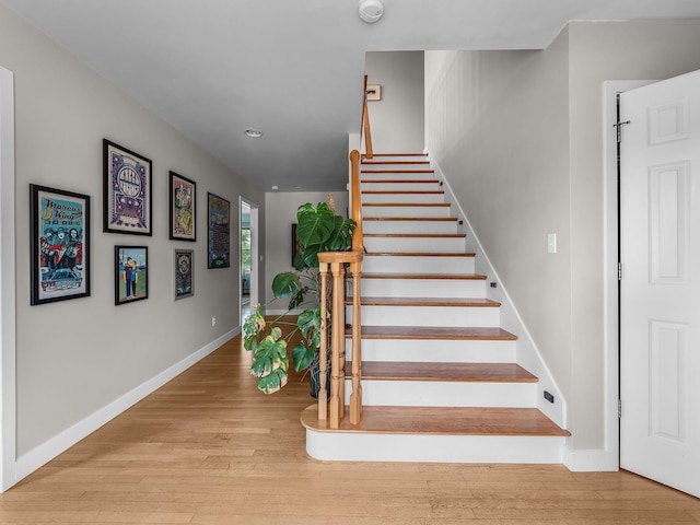 50 View Crest Dr, Falmouth, MA 02540 - staircase featuring wood finished floors and recessed lighting
