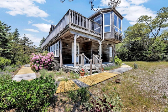 3 Amber Way, Truro, MA 02666 - rear view of property with a wooden deck