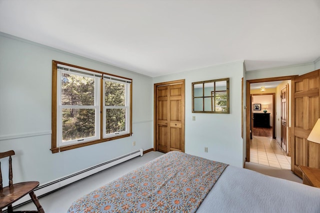 3 Amber Way, Truro, MA 02666 - bedroom featuring a baseboard heating unit and crown molding