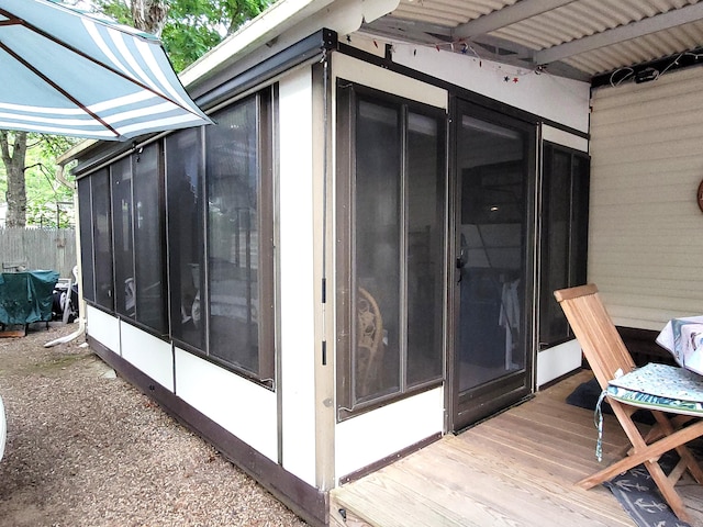 310 Old Chatham Rd Unit H-12, South Dennis, MA 02660 - wooden terrace with a sunroom