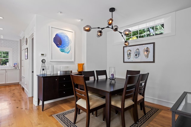 29 Point St, Provincetown, MA 02657 - dining area featuring light wood-style floors, a chandelier, and recessed lighting
