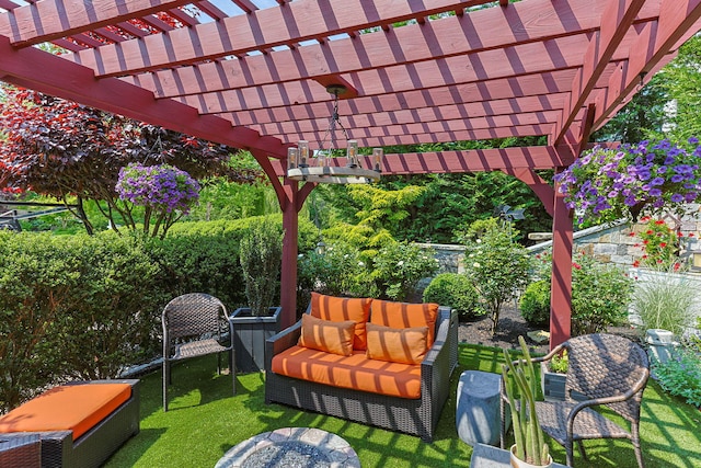29 Point St, Provincetown, MA 02657 - view of patio / terrace featuring an outdoor hangout area and a pergola