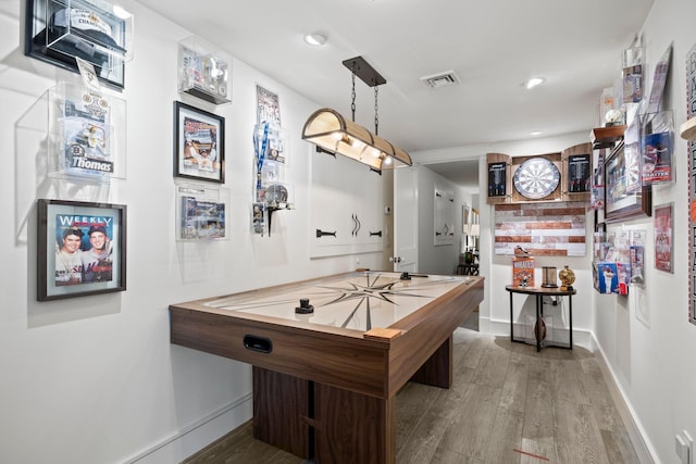 29 Point St, Provincetown, MA 02657 - playroom with wood finished floors, baseboards, pool table, and recessed lighting
