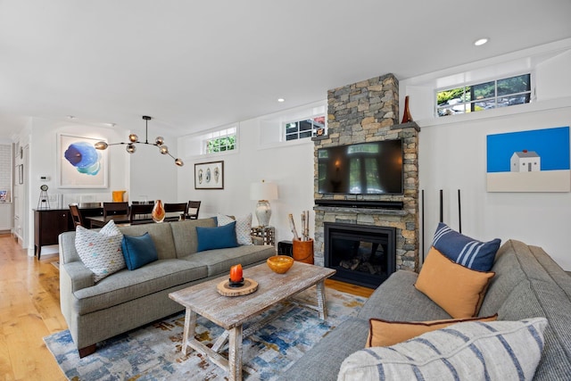29 Point St, Provincetown, MA 02657 - living room featuring wood finished floors and a fireplace