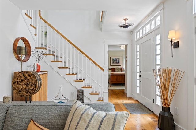 29 Point St, Provincetown, MA 02657 - foyer with wood finished floors and stairs