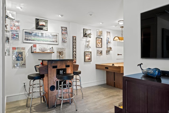 29 Point St, Provincetown, MA 02657 - indoor dry bar with light wood-type flooring, baseboards, and recessed lighting