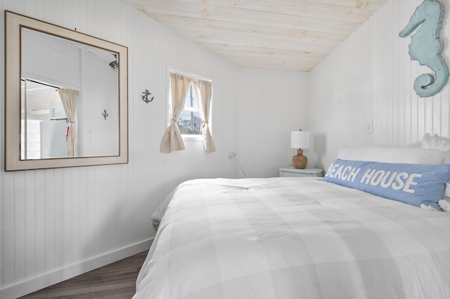 241 Old Wharf Rd Unit 90, Dennis Port, MA 02639 - bedroom featuring wooden ceiling, wood finished floors, and baseboards