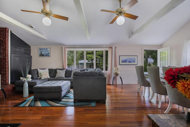 298 Oakland Rd, Hyannis, MA 02601 - living area with a ceiling fan and wood finished floors