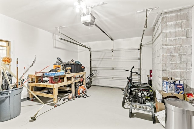 garage featuring a garage door opener