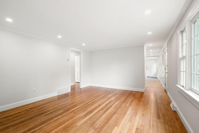 6 Harrington Way, Hyannis, MA 02601 - empty room featuring recessed lighting, light wood-style floors, baseboards, and crown molding