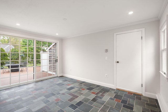 6 Harrington Way, Hyannis, MA 02601 - spare room with baseboards, crown molding, and recessed lighting