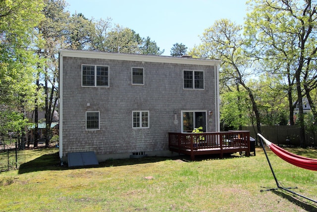 19 Featherbed Ln, Brewster, MA 02631 - rear view of property with a deck