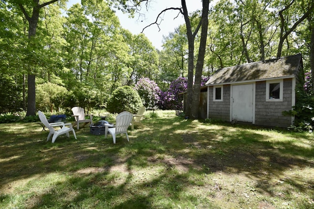 4 Spinnaker Ln, Pocasset, MA 02559 - view of yard with an outdoor fire pit