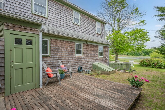 7 George St, Barnstable, MA 02630 - wooden deck with a yard