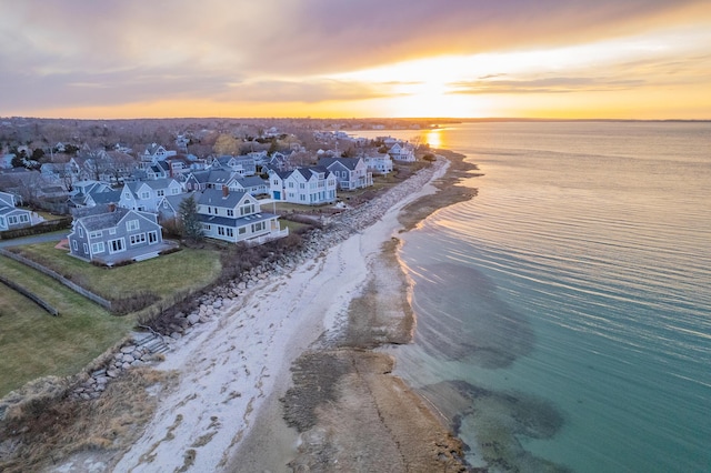 7 George St, Barnstable, MA 02630 - aerial view at dusk of view of water and beach and a residential view