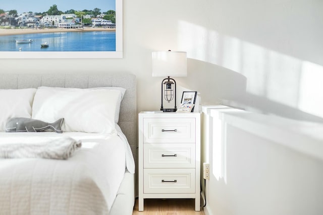 bedroom featuring light wood-type flooring