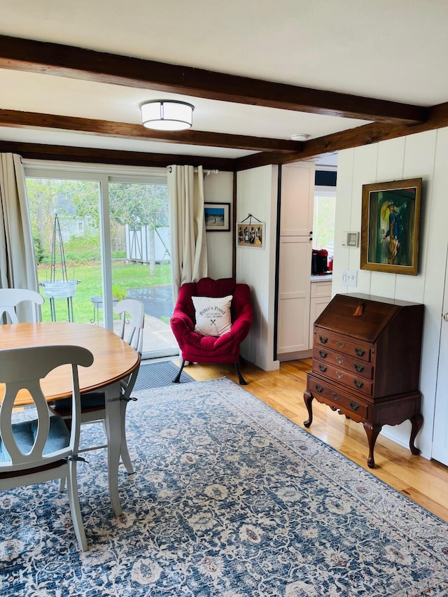 29 Chipman Rd, Sandwich, MA 02563 - dining room featuring light wood-type flooring, plenty of natural light, and beam ceiling