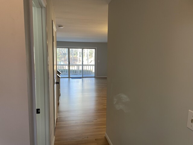 hall featuring light wood-type flooring