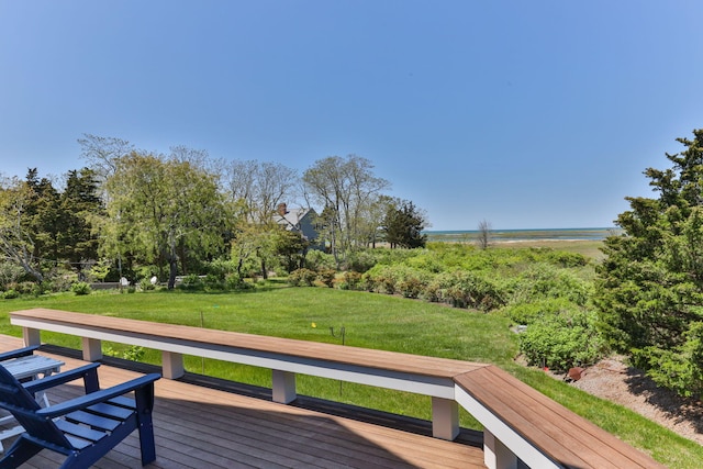 20 Boat Meadow Way, Eastham, MA 02642 - wooden terrace featuring a yard and a water view