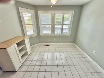 6 Sea Cliff Dr E Unit 6, Cedarville, MA 02360 - unfurnished dining area with light tile patterned flooring and ceiling fan