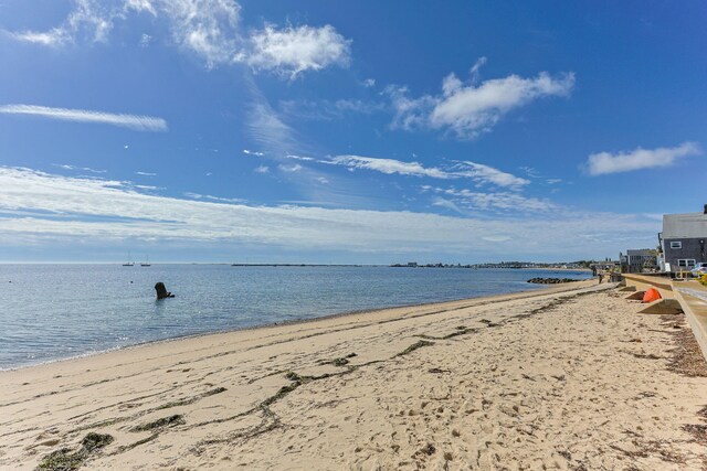 view of water feature featuring a beach view