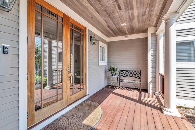 deck with french doors