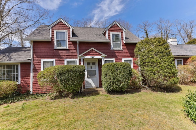 248 N Falmouth Hwy, North Falmouth, MA 02556 - view of front facade with a shingled roof and a front yard