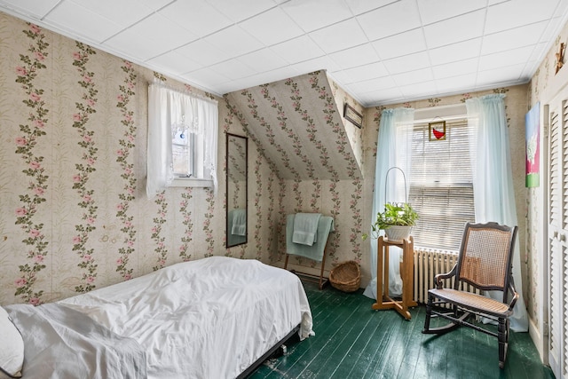 248 N Falmouth Hwy, North Falmouth, MA 02556 - bedroom with hardwood / wood-style floors, wallpapered walls, and radiator