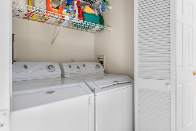 laundry room with laundry area and washing machine and dryer