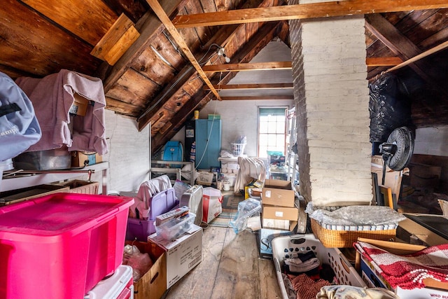 view of unfinished attic