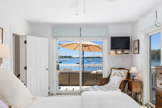 bedroom featuring access to outside