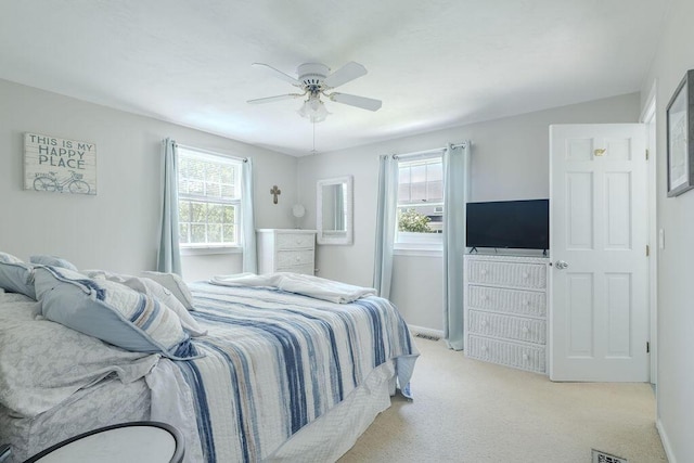 37 Old Salem Way, Osterville, MA 02655 - bedroom with multiple windows, carpet, baseboards, and a ceiling fan
