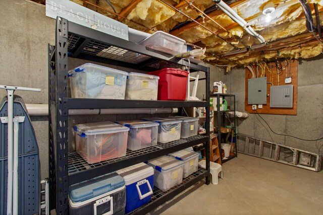 storage featuring electric panel