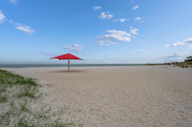 view of water feature featuring a view of the beach