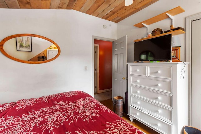 24 Indigo Ln, Osterville, MA 02655 - bedroom with wooden ceiling, lofted ceiling, and wood finished floors