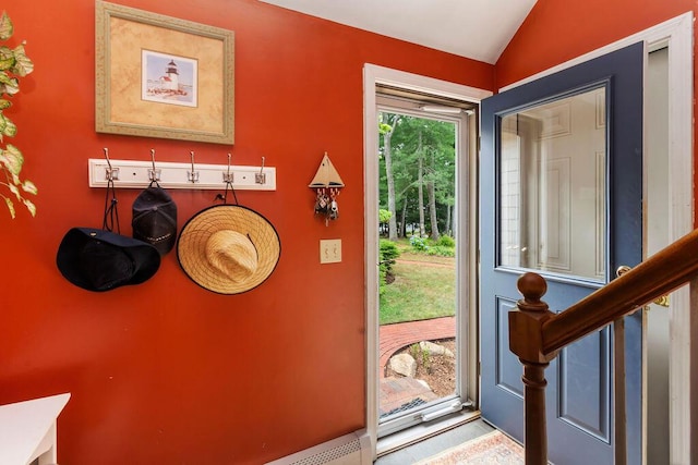 24 Indigo Ln, Osterville, MA 02655 - doorway to outside featuring vaulted ceiling