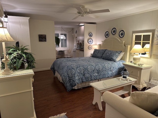 91 Depot St Unit 10, Dennis Port, MA 02639 - bedroom with wood finished floors and a ceiling fan