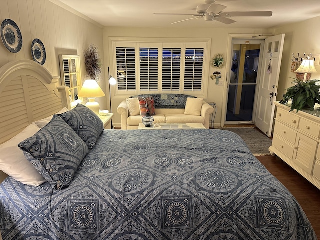 91 Depot St Unit 10, Dennis Port, MA 02639 - bedroom with wood finished floors and ceiling fan