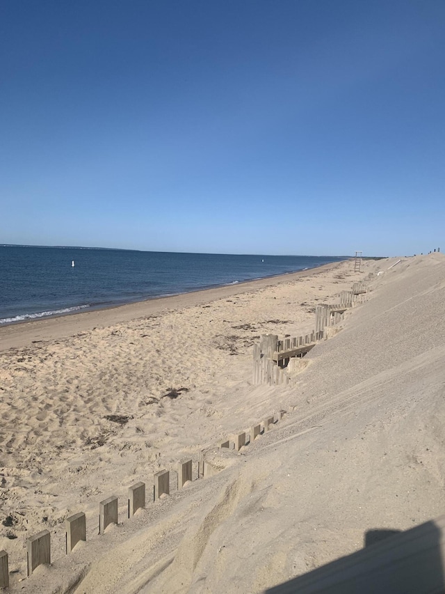 view of water feature featuring a view of the beach