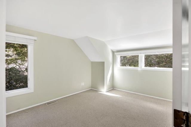 bonus room featuring carpet floors and lofted ceiling