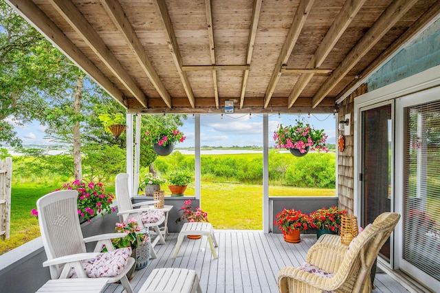 16 Gulls Cove Rd, West Yarmouth, MA 02673 - wooden terrace with a yard