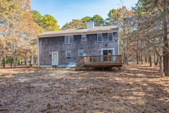 rear view of house with a deck