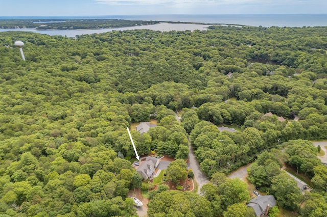 2 Julie Ln, Cotuit, MA 02635 - aerial overview of property's location with a forest and property parcel outlined