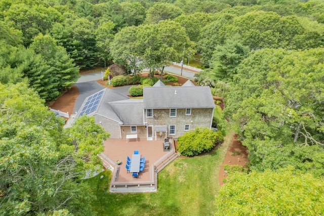 2 Julie Ln, Cotuit, MA 02635 - view of subject property featuring a heavily wooded area