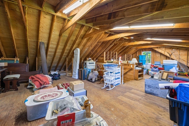 view of unfinished attic