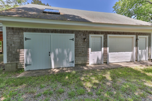 view of garage