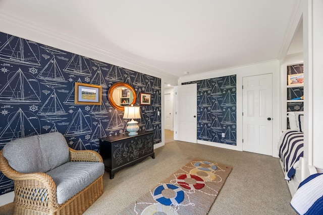 30 Tisquantum Rd, Chatham, MA 02633 - living area featuring carpet and crown molding